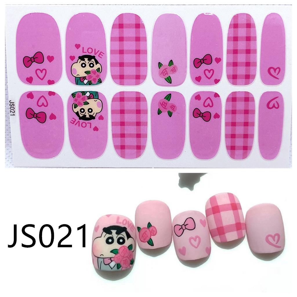 (14Pcs) Stiker Kuku Anti Air Tidak Beracun Untuk Nail Art JS021-JS040
