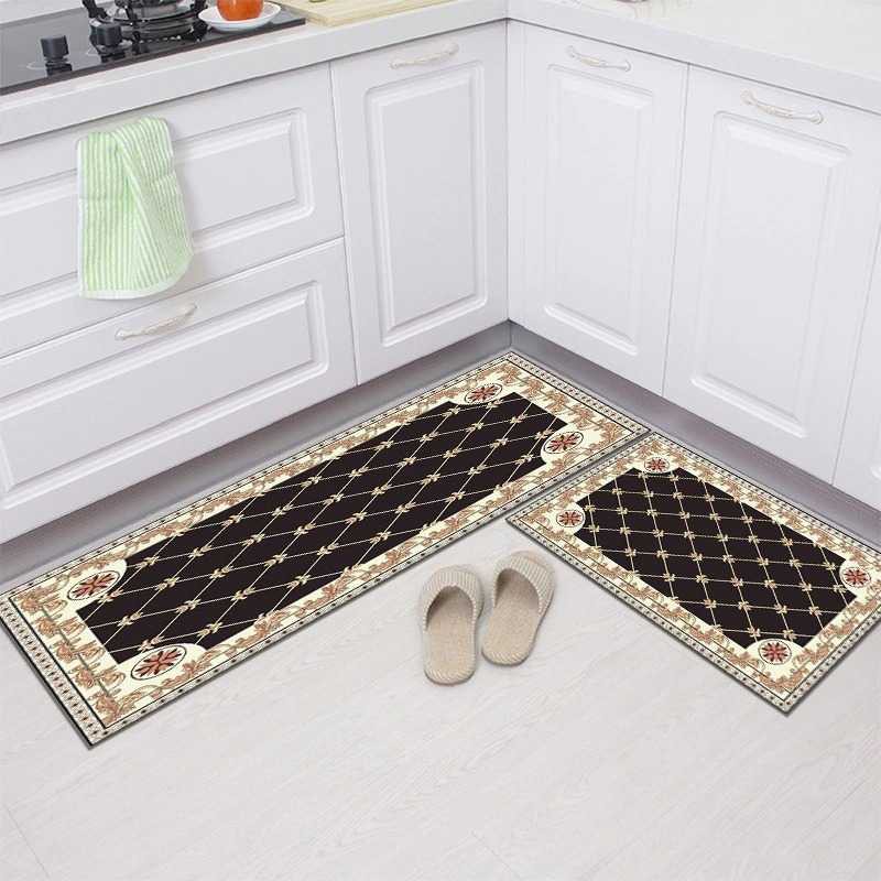 Keset Dapur Anti Slip Living Room Kitchen Balcony Rug 2PCS Lap Kaki Perlengkapan Balcon Rumah Serap Air Multifungsi