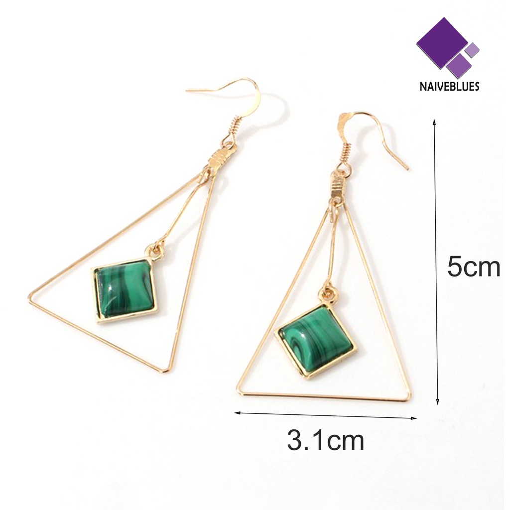 Naiveblue Anting Kait Gantung Wanita Desain Geometri Segitiga Kreatif Untuk Pesta Cocktail / Hadiah