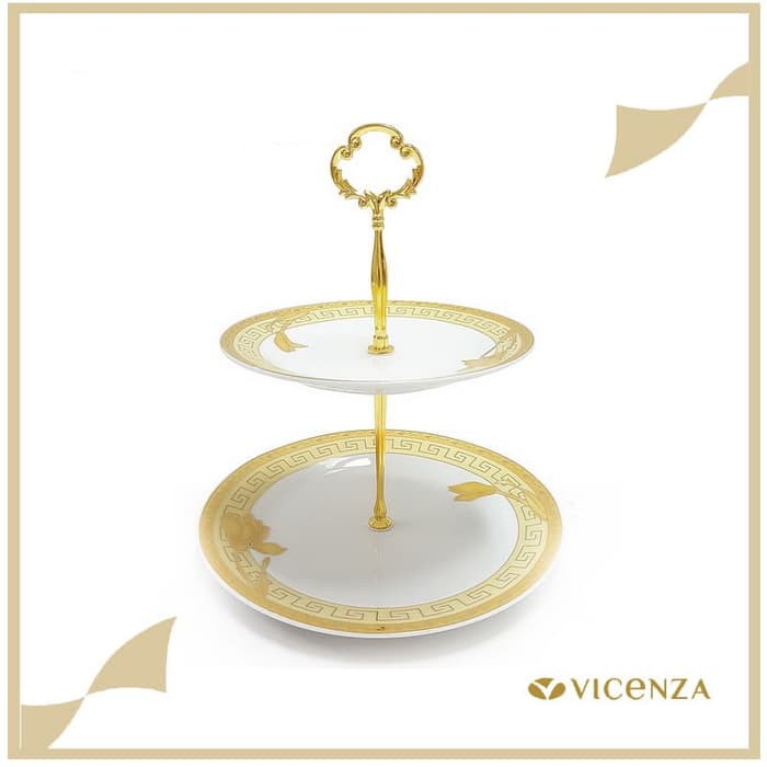 Vicenza Double Plate - Piring Susun P24 Motif Lily