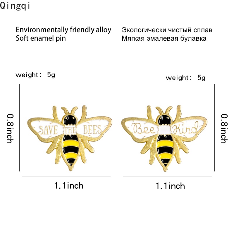 Bros Pin Enamel Desain Kartun Lebah Tulisan Save The Honey Untuk Hadiah