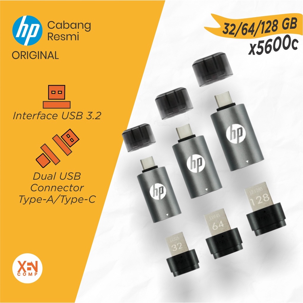 Flashdisk HP x5600c Dual Drive OTG Type C 32GB / 64GB / 128GB