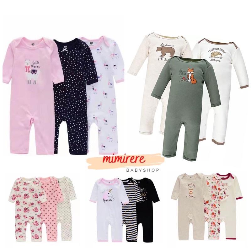 CarterLove 3in1 Import Premium Sleepsuit Katun Lycra | Sleepsuit Buka Kaki Premium Cotton