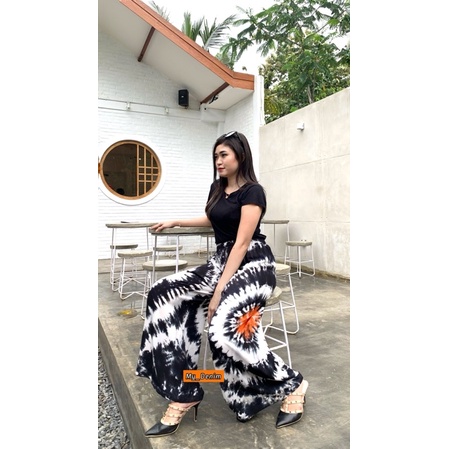 CELANA TIE DYE KULOT MOTIF BATIK // CELANA SANTAI JUMBO WANITA CEWEK