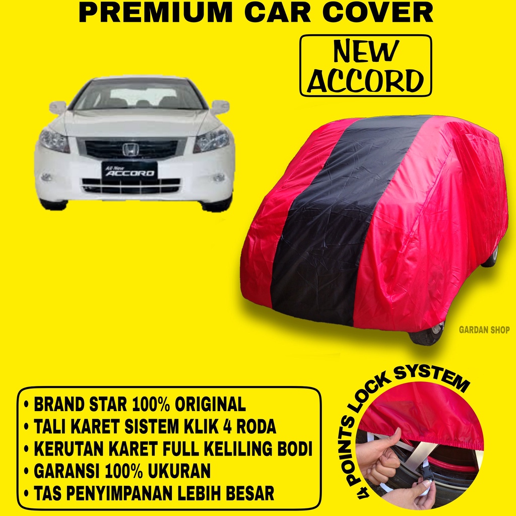 Body Cover NEW ACCORD MERAH HITAM Penutup Bodi Mobil New Accord Waterproof PREMIUM