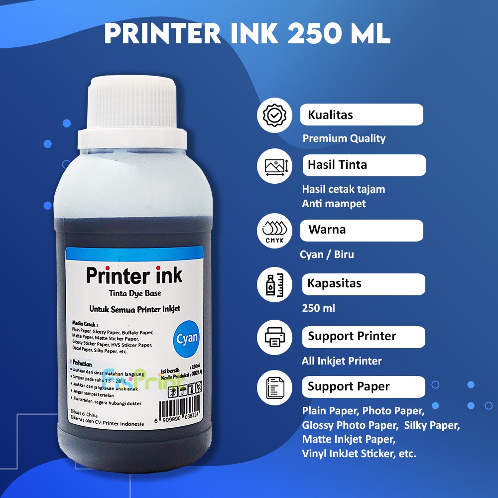 Tinta Printer 250ml Canon 745 pg745s pg745 cl746 mg2570 mg2570s ip2870