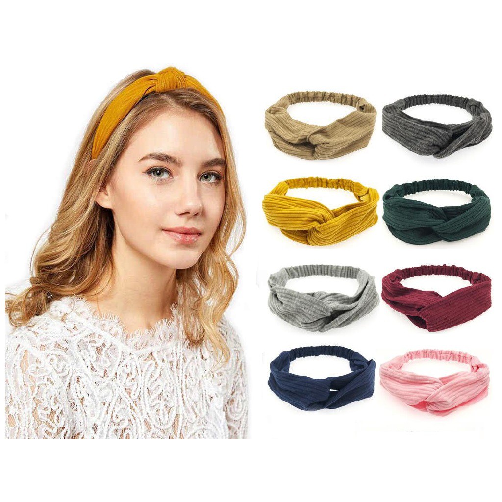 Bando Rambut Korea Bandana Rajut Aksesoris Wanita Karet Bando Rambut Korea Bandana Rajut Aksesoris Wanita Karet