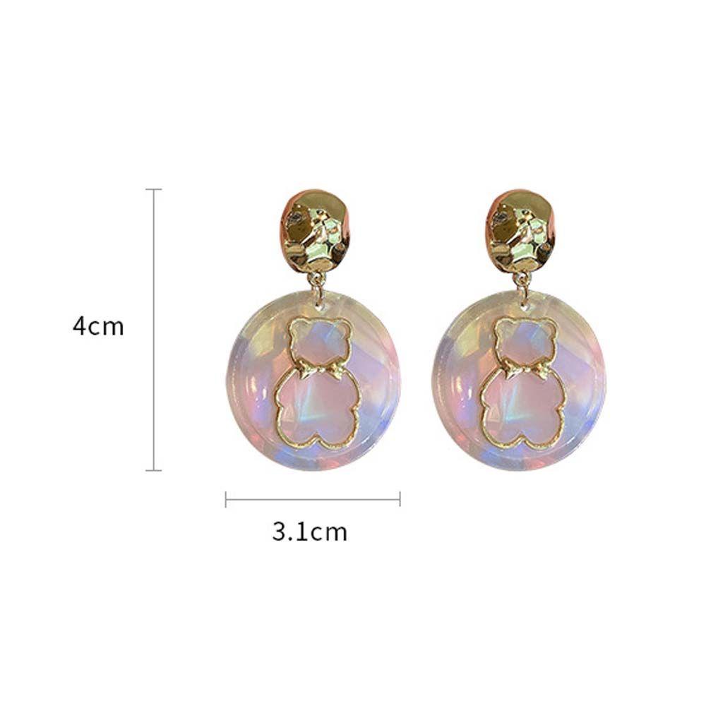 Mxbeauty Anting Juntai Elegan Geometris Trendy Manis Bulat Giwang Telinga Akrilik