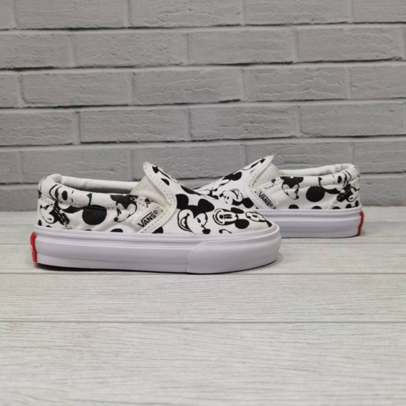 Sepatu Anak Vans Slip On Disney White Size 16 - 35 Premium Quality
