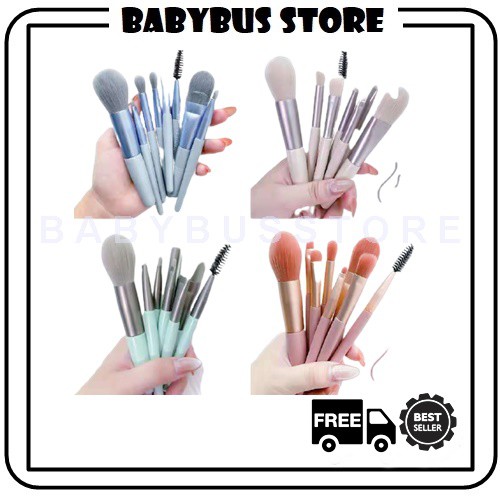 BBS Set Kuas MakeUp 8 in 1/Travel Mini MakeUp Brush Set