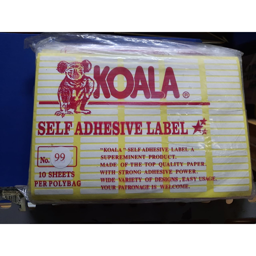 Kertas Sticker Label Koala No 99 Kertas Stiker Tempel