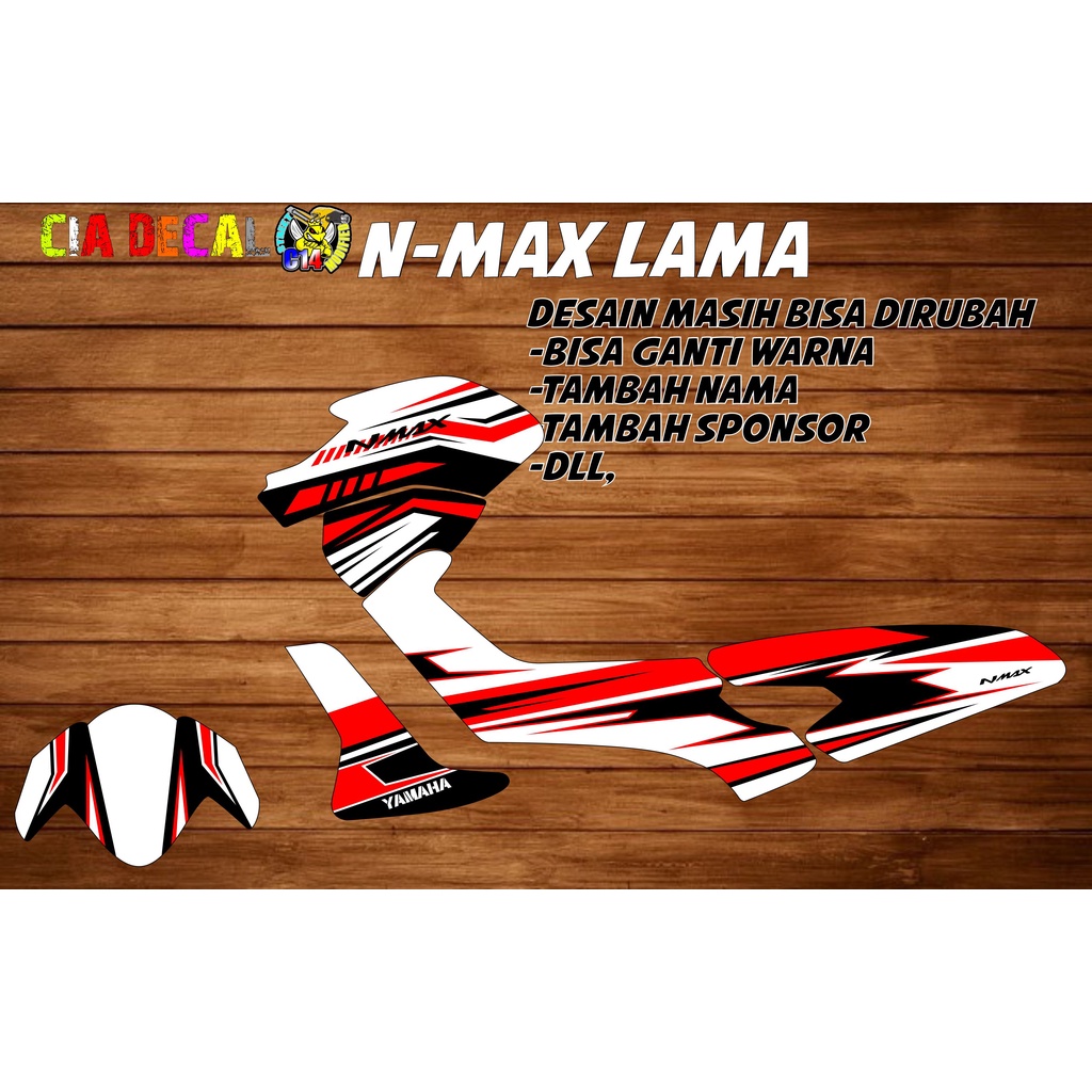 stiker full body nmax lama putih hitam merah