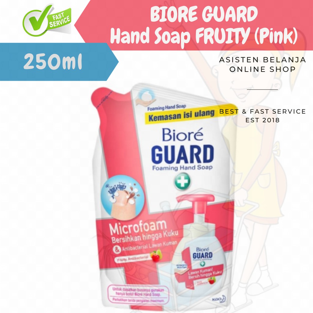 Sabun Cuci Tangan Biore Foaming Foam Foamy Handsoap Refill Isi Ulang 250ml 250 ml Fruity Pink Merah