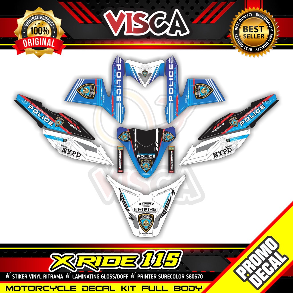 Decal Xride 115 Full Body Stiker Xride 115 Dekal Xride 115 Polisi