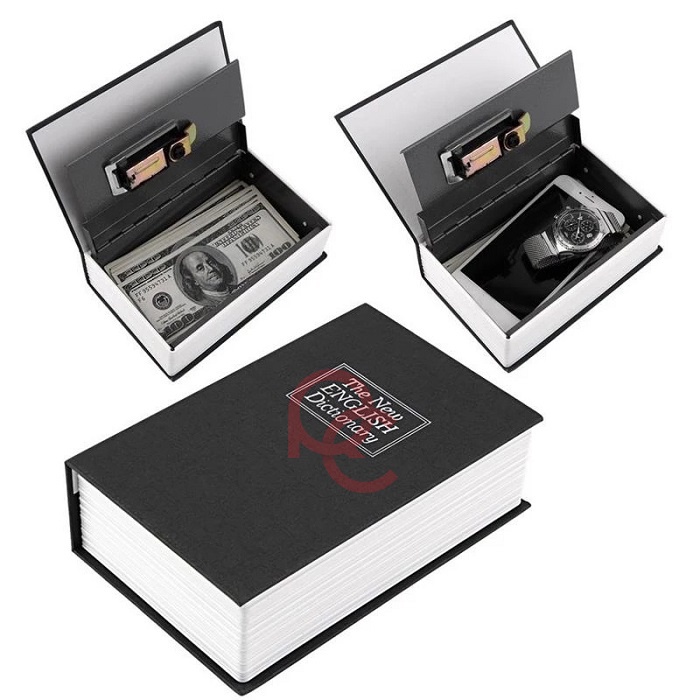 Kotak Buku Kamus Dictionary Safety Box Hidden Storage - DHZ002 / Security Dictionary Cash Jewelry Password Lock Book Storage / Brankas Keamanan Bentuk Buku Kamus Dengan Password / Tempat Penyimpanan Uang Perhiasan Barang Berharga - Black