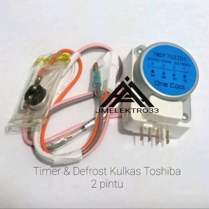 Timer dan defrost bimetal kulkas Toshiba 2 pintu