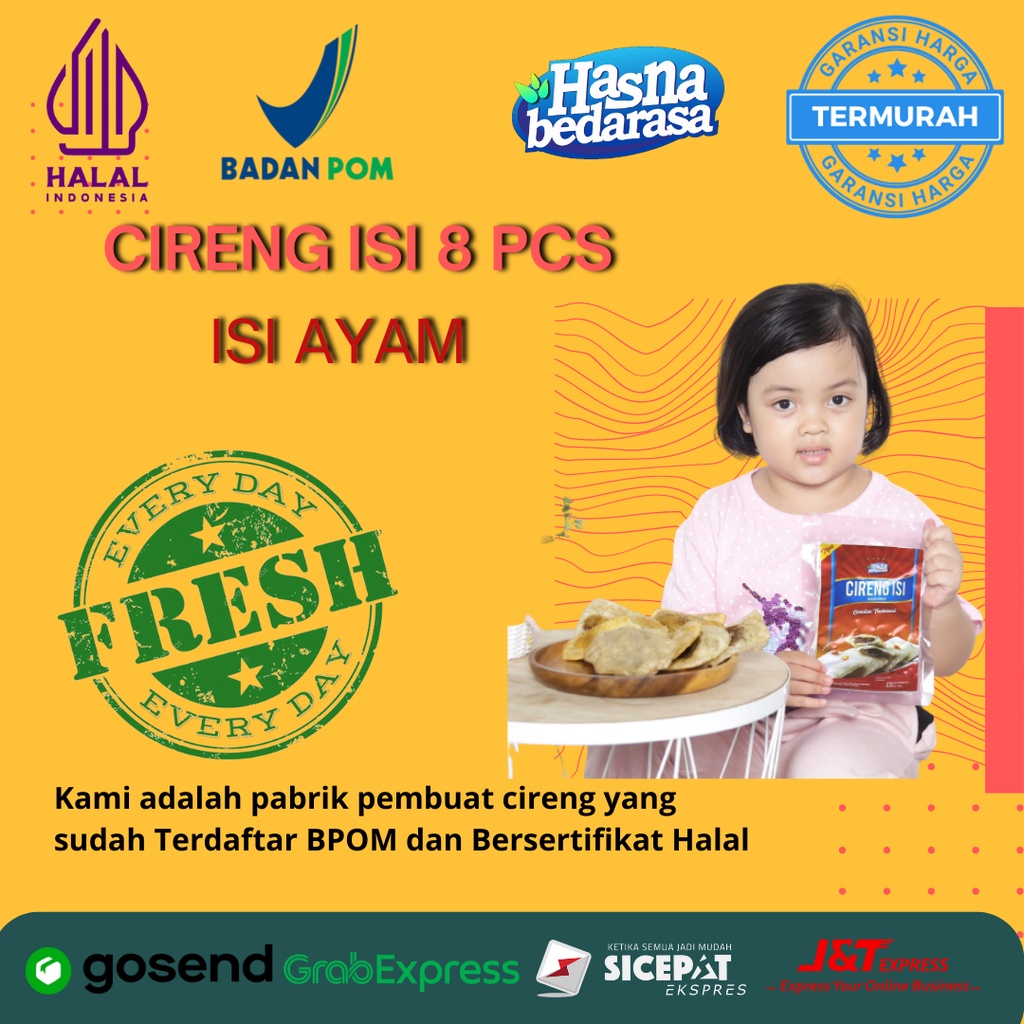 

Cireng Isi Ayam Pedas | Cireng Ayam | Cireng Isi Frozen | Cireng Frozen | Jajanan Cemilan Makanan Khas Bandung Kemasan Sablon Hasna Bedarasa