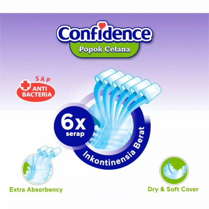 dewasa-diaper- confidence pampers/popok dewasa celana/pants - heavy flow ukuran l 16 -diaper-dewasa.