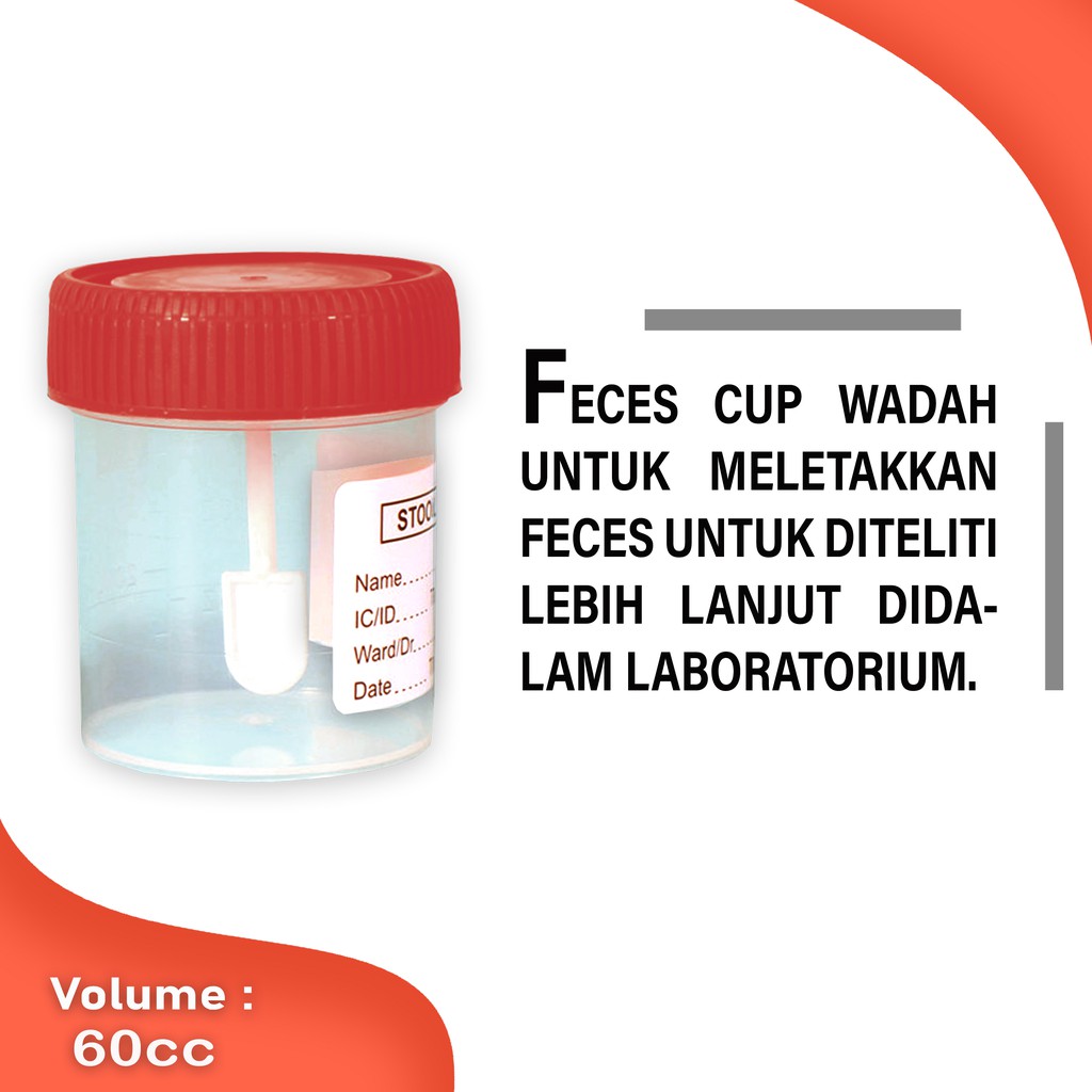 Faces Cup/Pot Feces 30-60cc (1 bag isi 50pcs)  - Harga/bag