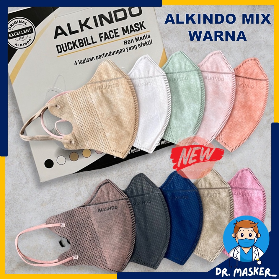 Masker Alkindo Duckbill Warna / Alkindo 4 Ply Duckbill / Masker Duckbil Alkindo / Duckbill Alkindo I