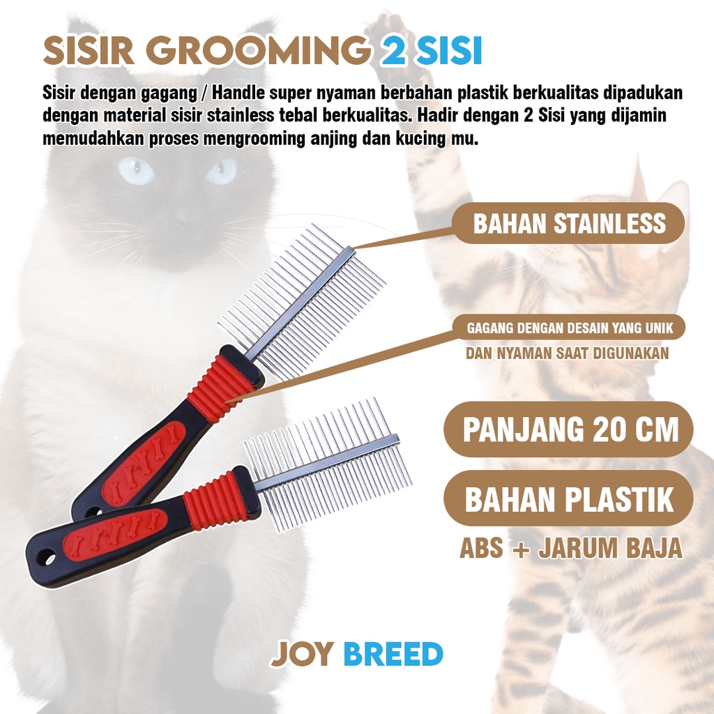 SISIR GROOMING HEWAN SISIR GROOMING KUCING STAINLESS 2 SISI PREMIUM