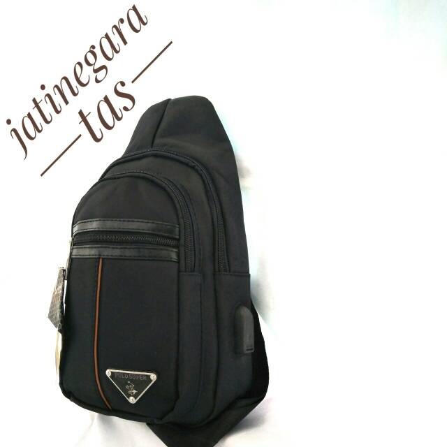 polo super tas selempang waisbag pria tas ipad usb portable original