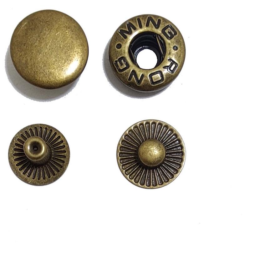 ➪ KANCING JAKET SNAP KANCING CETET JEPRET BESI MING RONG 15 MM / 144 SET ♙