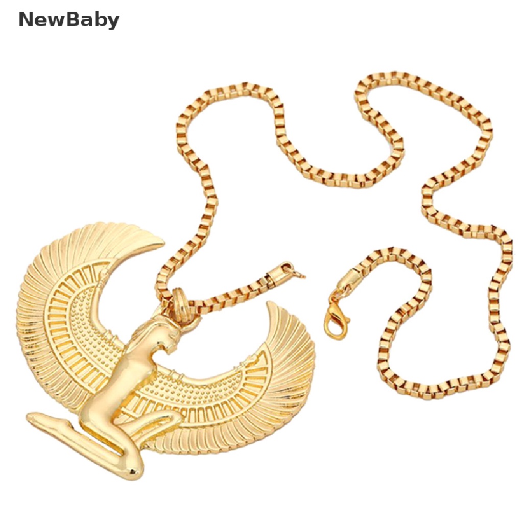 Kalung Rantai Liontin Burung Horus Mesir Bahan Metal Warna Emas Untuk Wanita