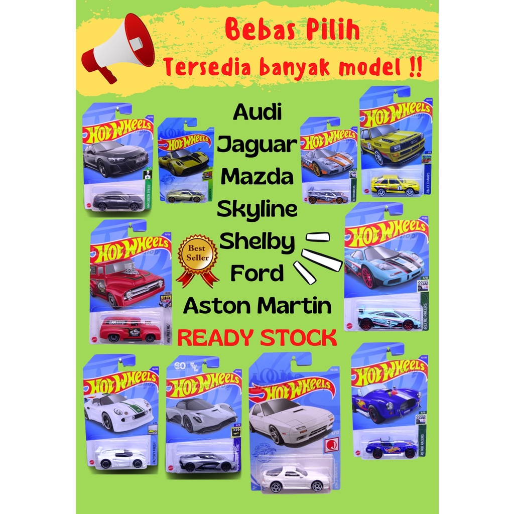 Hot Wheels Real Car Model Sport Bebas Pilih Varian Hot Item Murah Original Aston Audi Nissan Jaguar Mazda Tesla Lamborghini