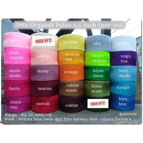

POP-901 : Pita Organdi Polos 1,5 inch (per rol)