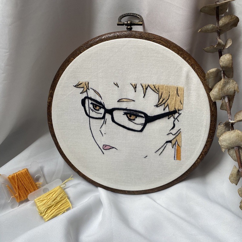 anime embroidery — tsukishima [haikyuu]