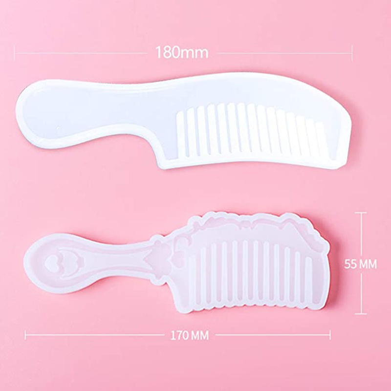 SIY  2 Shapes Comb 3D Transparent Epoxy Resin DIY Mold for DIY Comb Casting Silicone Mold Art Craft Making Handmade Comb Gift