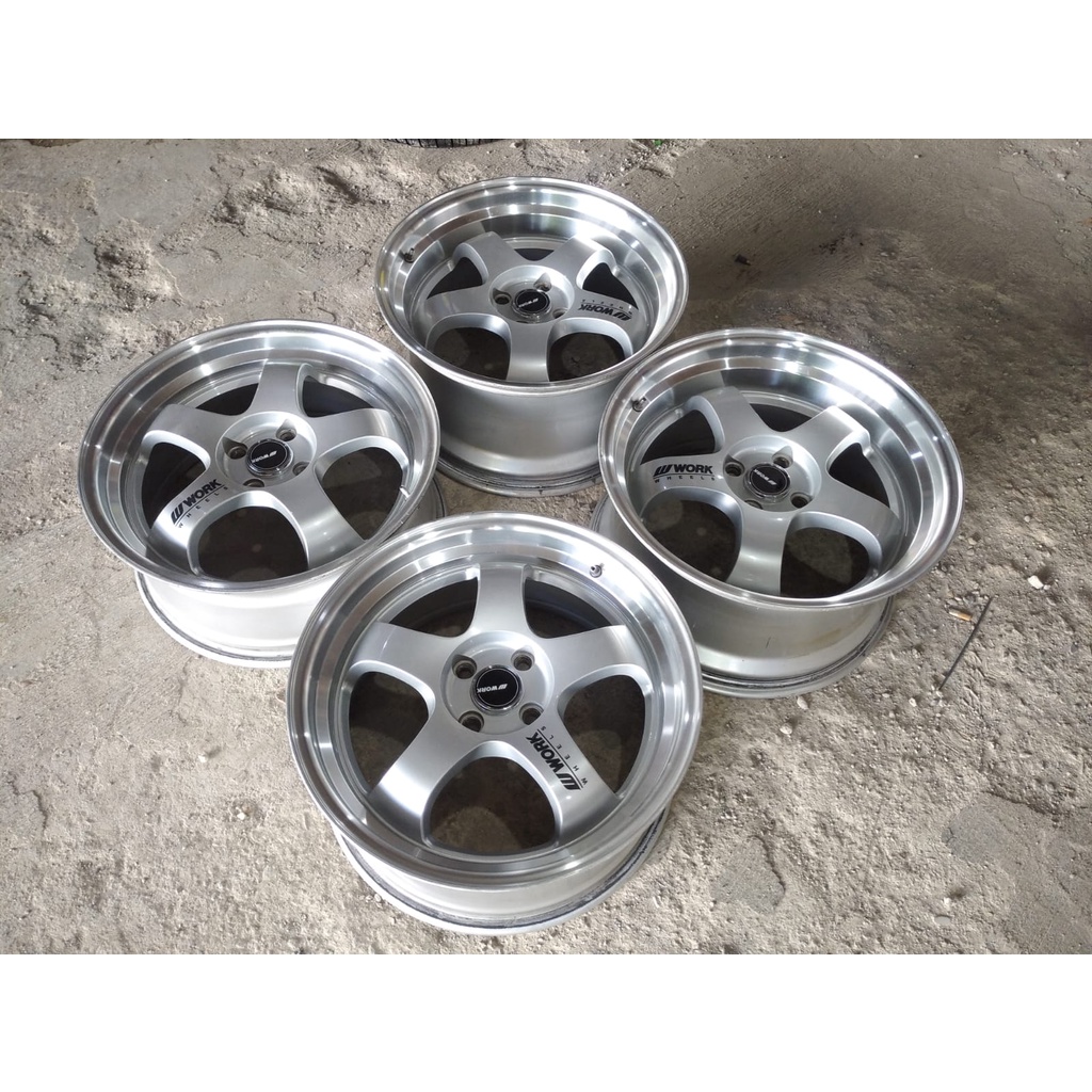 pelek velg mobil racing seken work meister ring 17 lubang 4/100