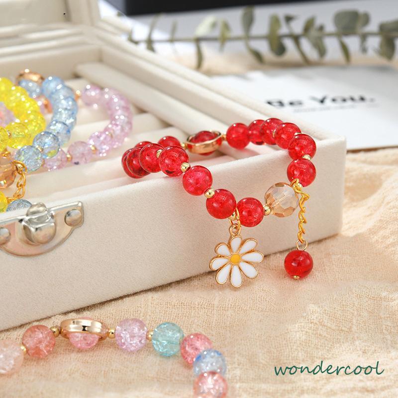 Gelang Rumbai Bunga Daisy Kristal Korea Wanita Gadis Gelang Perhiasan Aksesoris-Won