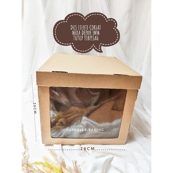 

DUS KUE 28 CM TINGGI 25 KOTAK BOX MIKA JENDELA CAKE TART KUE