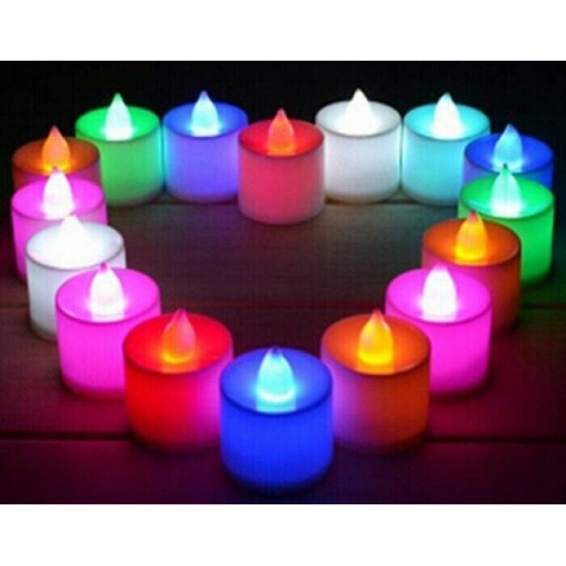 # HJ # (1PCS) Lilin LED Hias Rainbow Elektrik Romantis / Lilin LED Mini Candle Bulat Dekorasi Hias Rumah Light / Lampu Lilin Hias Warna Warni Romantis