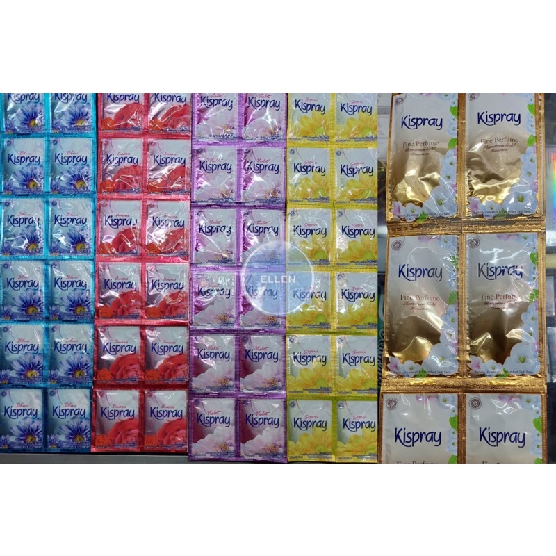 KISPRAY HANGER GOLD SACHET isi 12 Sachet @11ml // VIOLET // AMORIS // SEGERIS // BLUIS