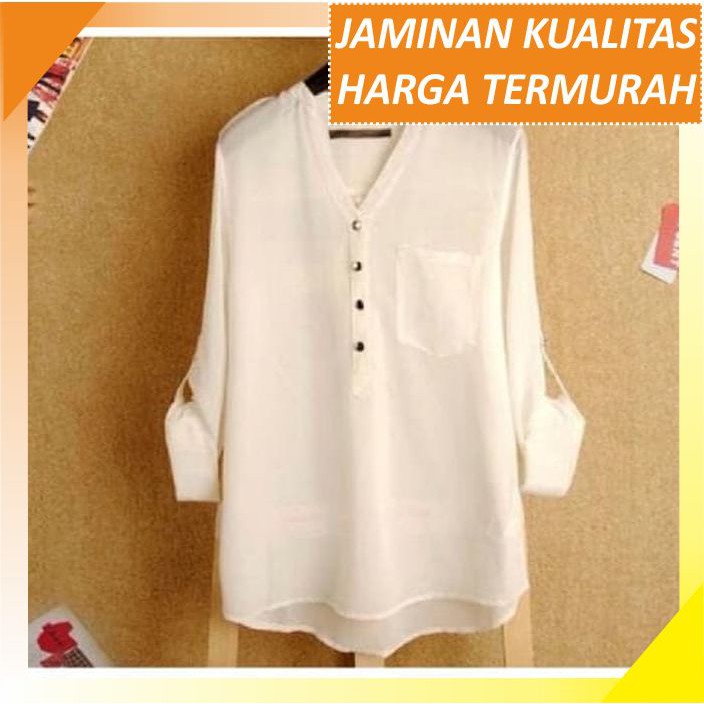 Blouse Wanita Modern Terbaru Baju Perempuan Pakaian Blus Rayon Bangkok Putih Erisa White Ro Jm5489 Shopee Indonesia