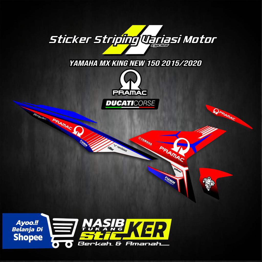 STIKER STRIPING VARIASI MOTOR YAMAHA MX-KING LIVERY PRAMACDUCATI