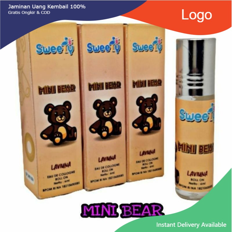 ROLL ON SWEETY ( MINI BEAR ) BABY ANAK BAYI DEWASA PRIA WANITA 6ML FREE BOX BPOM COD