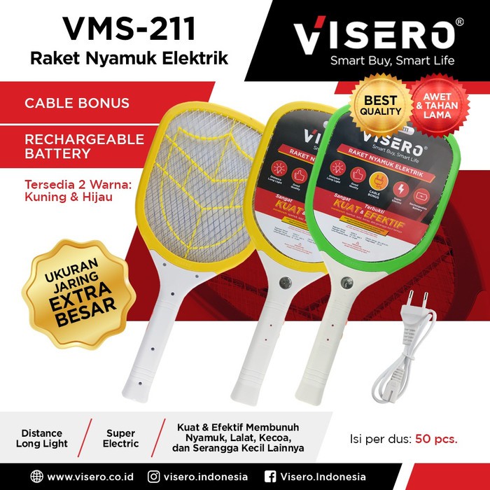 Raket Nyamuk Electric Charge Kabel Visero (VMS-211)