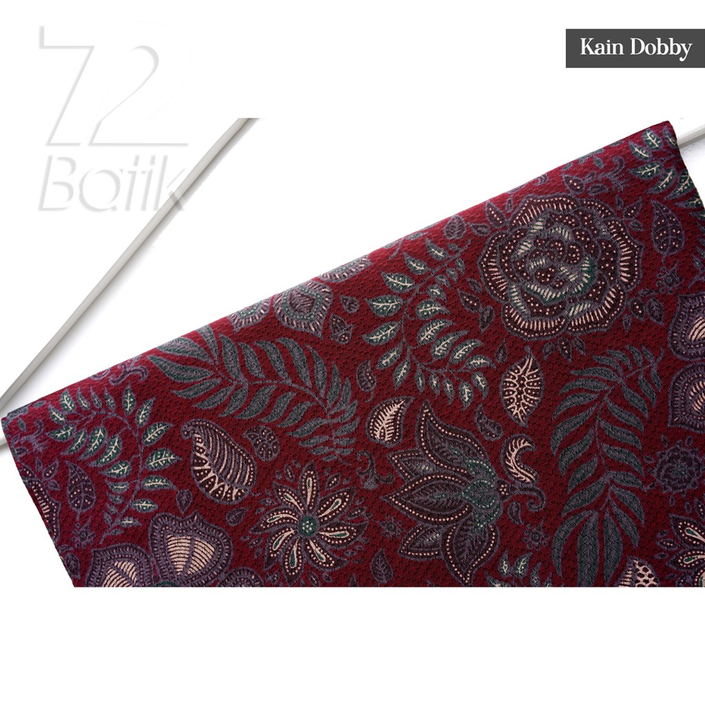 KAIN BATIK PREMIUM Dobby Motif Kembang Warna Merah Abang Dolbi Dobi Doby Viscos 727358 Cap 72 Jarik Jarit Samping Kebat Panjang Batik Dobby Modern Premium Bahan Seragam Batik Pernikahan Kantor Keluarga Murah Kamen Jadi Batik Bali Lembaran