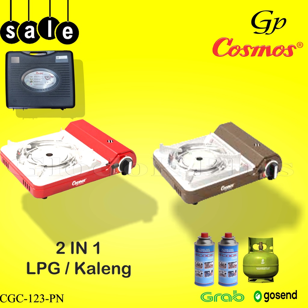 Cosmos CGC 123 P kompor mini gas portable 123p cgc123p 2in1 stainless - kompor