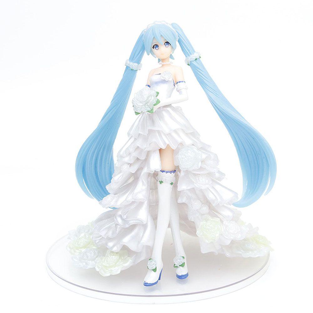 AUGUSTINA Miku Hatsune Action Figure Model Koleksi Anime PVC Baju Pengantin Miniatur