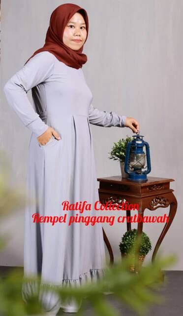 Gamis Jersey/Kerut Bawah All Size Fit to XL/By&quot;Ratifa collection&quot;