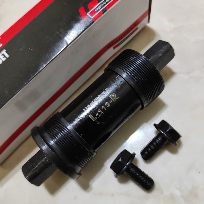 BB UNICYCLE BOTTOM BRACKET 113 MODEL AS KOTAK PANJANG 113MM BEARING AS TENGAH CRANK