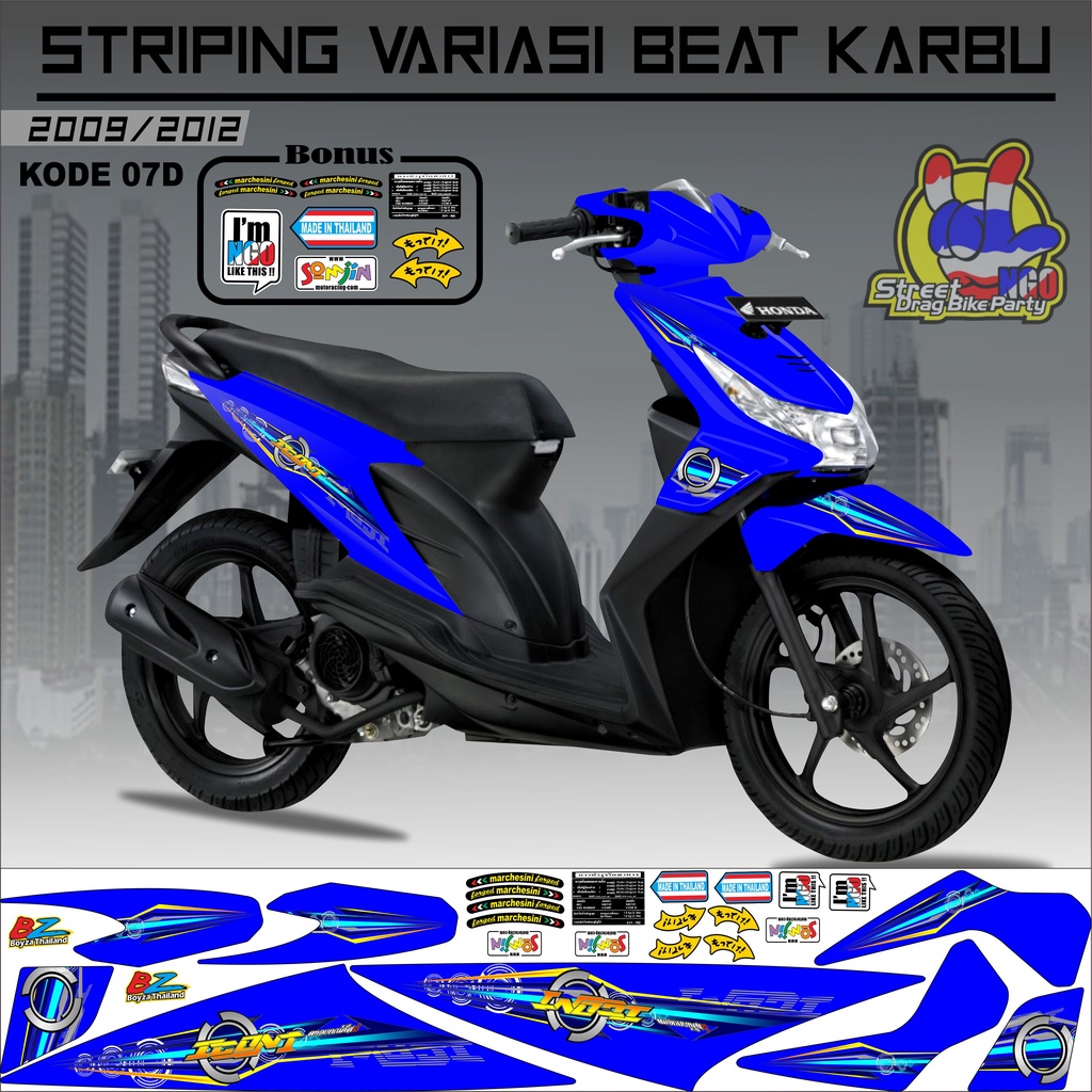 Striping Beat Karbu Sticker Motor Beat KODE 07