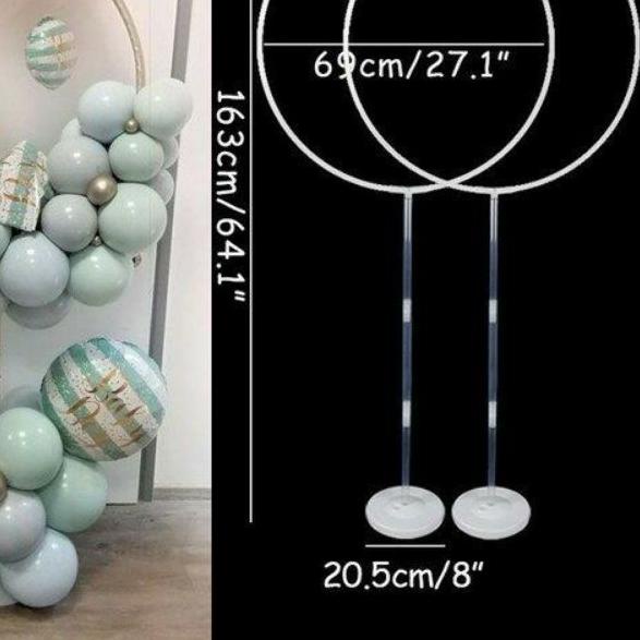 Standing Balon lingkar 165 cm / Stand balon Hati 144cm Bulat knock down Backdrop stand balon dekoras