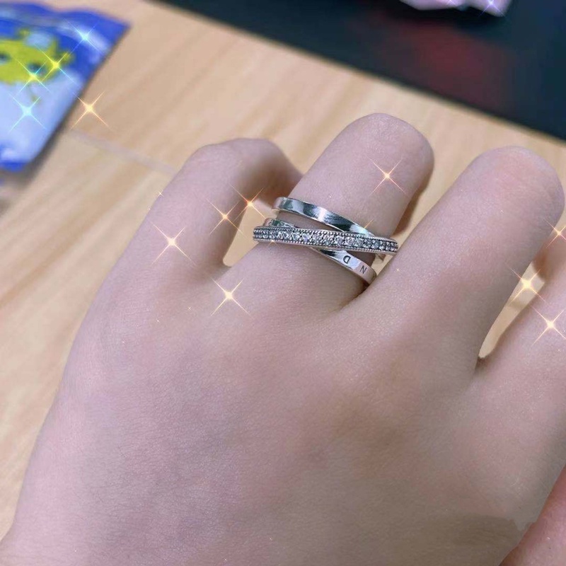Pandora Cincin Rose Gold 18K Hias Berlian Cubic Zirconia Untuk Wanita