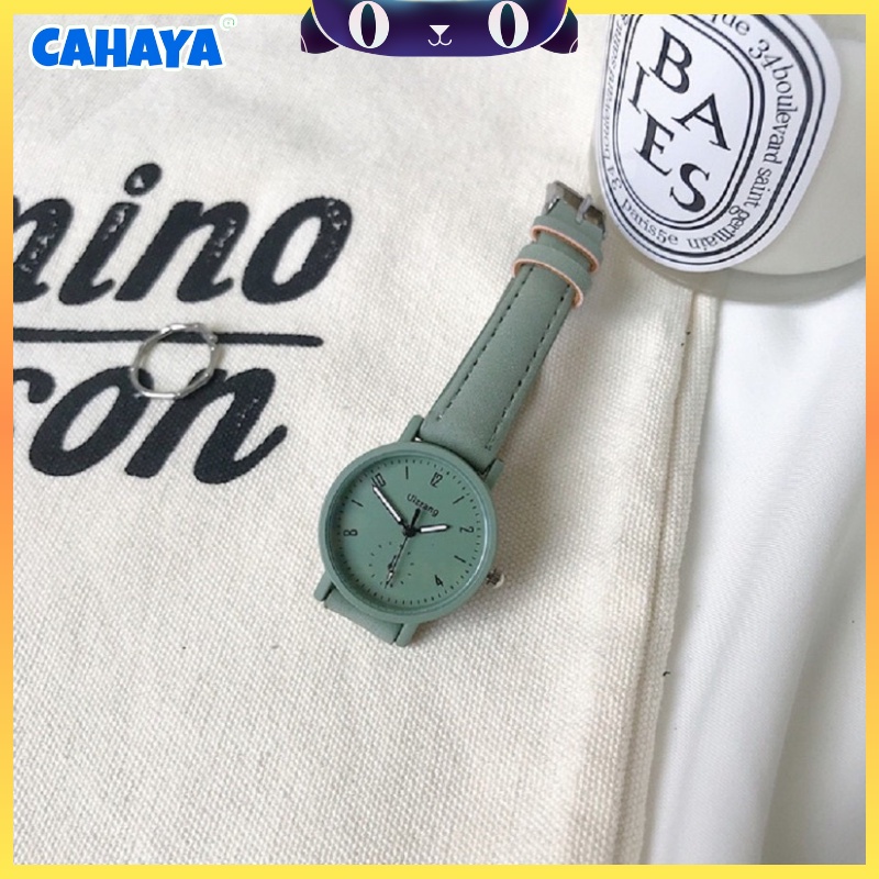 CAHAYA Jam Tangan Quartz Strap PU Analog Casual Gaya Retro Untuk Wanita Watch Korean Fashion Jam2